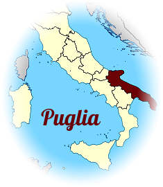 Puglia in zuidoost Italië